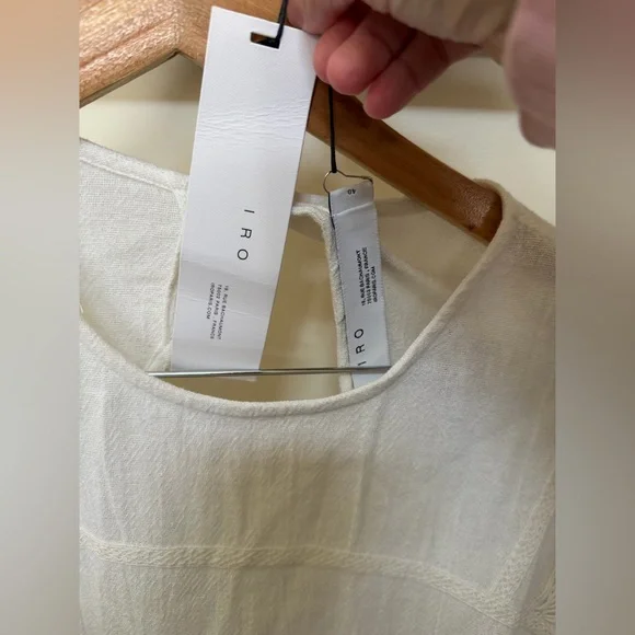 NWT size 40 Large IRO Serenity Boho Dress White Crochet Overlay Lined Womens - Picture 4 of 5